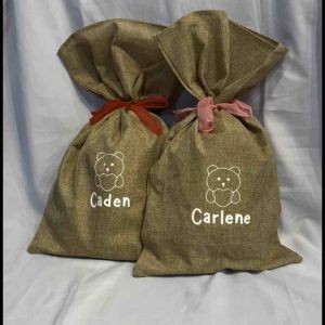 Personalized Teddy Bear Christmas Sack Birthday Gift Soft Book Flip Book Kids Toys Party Giveaway