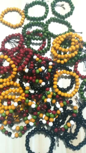 Love Happiness black/red money bag Lucky charm Bracelet for men women [MADE FROM WOOD]
