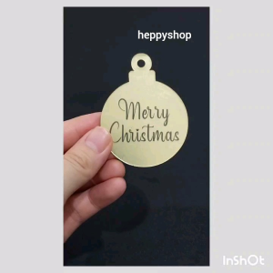Hangtag Akrilik Acrylic Natal Gantungan Hampers Merry Christmas