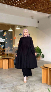 Laura Long Tunik Katun Rayon Polos LD100 LD110 LD120