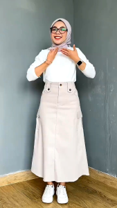 INES ROK CARGO WANITA BAHAN TWILL PREMIUM STREATCH