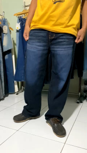 Celana Jeans Panjang Pria  Gombrang Losefit Wased Wide Wisker Retro