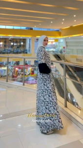 damla id gamis outer lepas motif viral terbaru kekinian 2025 edisi Hanna dress produk terbaru Amore by ruby