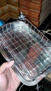 Peniris Minyak Goreng Keranjang Saringan Set Nampan Stainless Steel Serbaguna