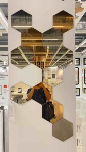 สินค้าใหม่ กระจกตกแต่งห้อง HONEFOSS เฮอเนฟอส กระจกเงาตกแต่งห้อง สินค้า ikea แท้ 18x21 ซม. 10 ชิ้น เสริมความหรูให้กับห้องของคุณ