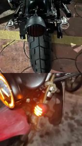 2PCS Universal ABS Motorcycle Turn Signal Light Chrome Indicator Lamp For Harley Chopper Cafe Racer Honda Yamaha Suzuki