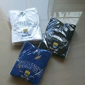 kaos baju tshirt persib back2back champions terbaru bahan cotton combed 30s dan 24s tebal