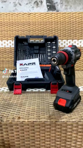 APR AP24+ bor brushless 10mm keyless auto lock fullset accecoris mesin bor cordless GARANSI 5 TAHUN