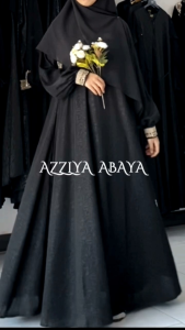 ABAYA AZZLYA BORDIR - Gamis Hitam Arab By Asy-Syakira Fashion Temboro Termurah