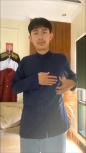 Baju Koko Dewasa Haibah Koko Sultan Motif Embos Kemko Langan Panjang