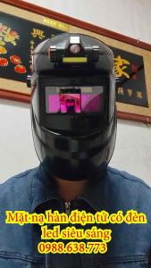 Mặt nạ hàn điện tử có đèn led siêu sáng (tặng kèm 1 mica chắn xỉ dự phòng)