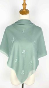 DAISY Bawal Sulam Bidang 45 Cotton Voile - Tudung Bawal Sulam Bunga Daisy Bidang 45 Embroidery Minimalist