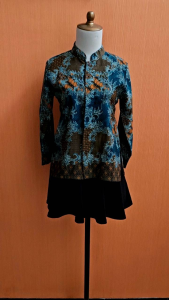 atasan kemeja batik wanita hijau S M cewek kerja kuliah