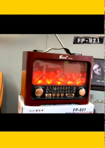 FP 821-Portable AM/FM/SW Radio Bluetooth Speaker | Flame Atmosphere Lamp Rechargeable | TF Card | Classic Design Radio Bluetooth Speaker