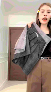 Savvy Shorts กางเกงขาสั้น เอวสูง ผ้าลายสก๊อต - กระเป๋าที่ปรับความงาม สูงสำหรับผ้าลายสก๊อต