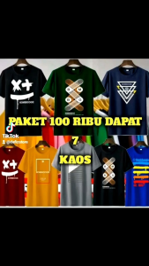 Paket Kaos Murah 100rb 7 Pcs Motif