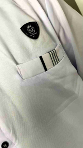 Baju Koko Putih Elegan Motif Simple Lengan Pendek Dewasa Terbaru