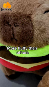 Capybara Wearing Trending Fashion Winter Scarf Hamburger Plush Toy Capybara Keychain