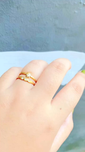 RinaXp - Cincin Bunga Set 2in1 Titanium Anti Karat Terbaru