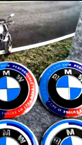 Emblem Sticker Toyota Honda VW Audi Mitsubishi Bmw badge roda mobil 56mm