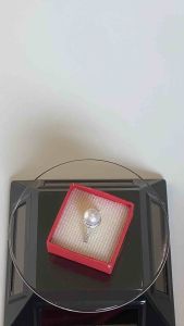 คลินิก แหวนเงินแท้ 925 มุกน้ำจืดแท้ รูปแบบที่นิยม ล้อมเพชร สังเคราะห์ งานมาตรฐาน ส่งออก