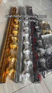 PAKET HEMAT ISI 4 PCS || BATANG GORDEN UKURAN 1 METER FULLSET PACKING BUBLE WRAP TEBAL
