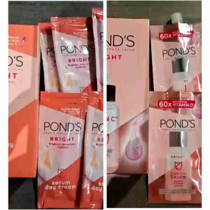Ponds bright serum day cream triple glow per box. 12 pcs.