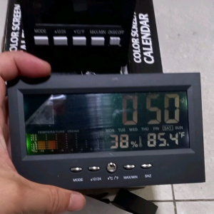 Jam Meja Digital LED Smart Alarm Clock: Sensor Suara Getar, Suhu Temperatur Ruangan, Termometer Higrometer, dan Humidity Meter