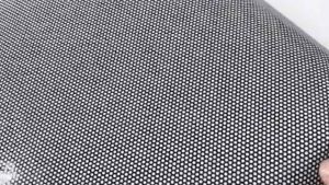 Perforated mesh adhesive privacy film black or white. No residue removal.