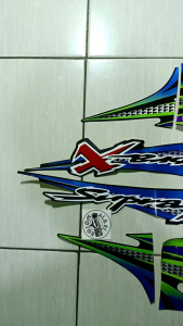 STIKER STRIPING LIS LES POLET PLAT BODY MOTOR HONDA SUPRA X 2003 BIRU