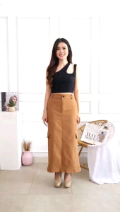 Rok Panjang Maxi Cargo Skirt Bahan Premium Korean SoftJeans MONDAE