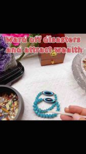 Turquoise Bead Bracelets with Eye of Horus Charms for Women.