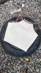 เสื้อครอปคอตัด(สายสปาเกตตี้)#nu003