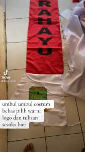 Umbul Umbul Custom Desain Tulisan + Logo (PREMIUM)