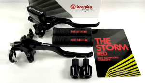 Master Rem Tabung Tipe Ovall + Handgrip THE STORM + Jalu Stang CNC / Universal Semua Motor