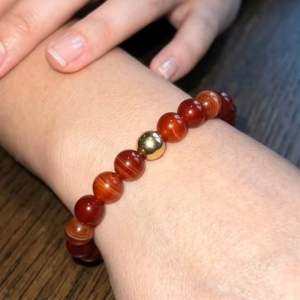 Origin Beads Co - Red Agate 8mm Stretch Bracelet - Gemstone Semiprecious Fashion Jewelry