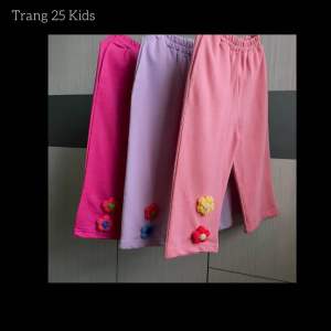 [form to-rộng] Quần Bé Gái Dáng Dài Đính Hoa Len  Quần Dài Da Cá Cotton Bản Dầy cho bé -Trang 25 Shop-G310