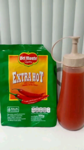 Saos sambal extra pedas 1kg Delmonte Sambal Extra Hot / Pedas Ekstra Rasa Juara HALAL