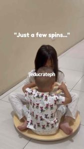 EducratePH Wooden Sit and Spin Rotating Sensory Seat Toy
