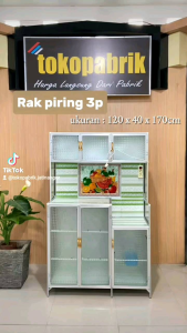 Rak Piring Kaca 3 pintu - Rak Dapur Rak piring 2 pintu full aluminium Rak piring kaca harga termurah / Rak Piring Sumedang Bandung Cirebon Tegal