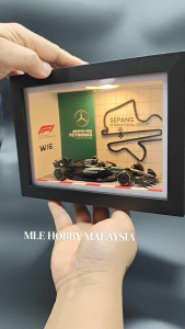 Mercedes AMG Petronas Formula 1 No 12 Kimi antonelli model car display frame with Sepang International Circuit layout light function 1/43 MLE HOBBY Custom Make