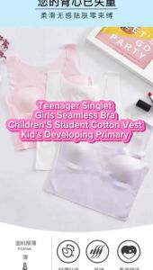 (READY STOCK) 3Pcs Girls Bra Teenager Cotton Bra Children Non Wired Thin Padded Underwear(code:19)