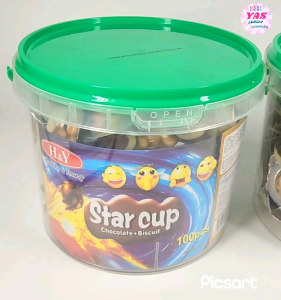 100pcs STAR CUP TUB BISCUIT CHOCOLATE/ loot bag fillers / paninda / giveaways / party favors.