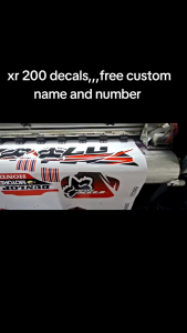 xr 200 laminated sticker decalsfree custom name and number