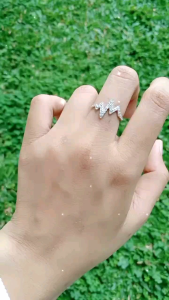 Cincin Zigzag Mata Putih & Perak Asli Silver 925 Lapis Emas: Perhiasan Fashion Wanita Terbaru