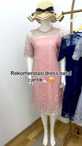 DRESS BRUKAT TILE MUTIARA ELEANOR DRESS BRUKAT WANITA PREMIUM