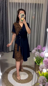 DRESS POLOS KOMBI LEOPARD LEOFI DRSSS SIMPLE WANITA TERBARU
