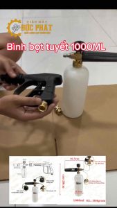 Bình tạo bọt tuyết 330ML1L bình bọt gắn súnɡ phun xịt rửa xe ren ngoài máy xịt rửa xe áp lực cao