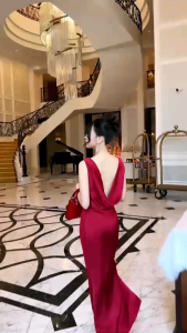 Đầm body rớt lưng siêu sang cực xinh cho nữ chất Phi thái 1 màu đỏ y hình - Váy đầm thời trang nữ đi chơi dự tiệc