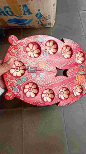 coklak kayu lipat motif hewan dengan corak batik ( 12 lubang ) coklak kayu/mainan tradisional